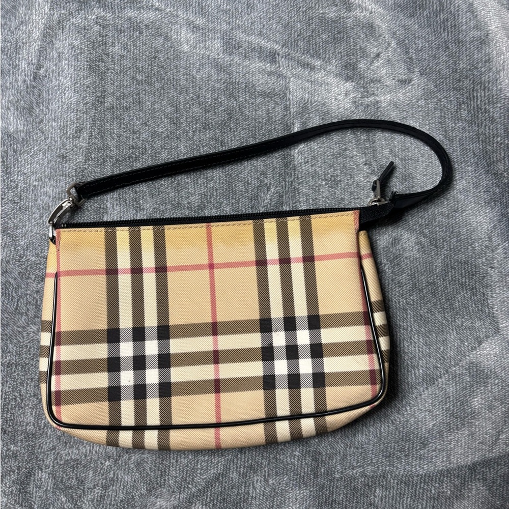 Burberry Tan and Black Plaid Bag